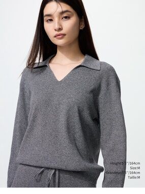 Ensemble Uniqlo (chandail-polo tricoté côtelé xs / pantalon tricoté côtelé xxs)